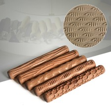 1X Pottery Tools Embossing Wood Hand Rollers ...