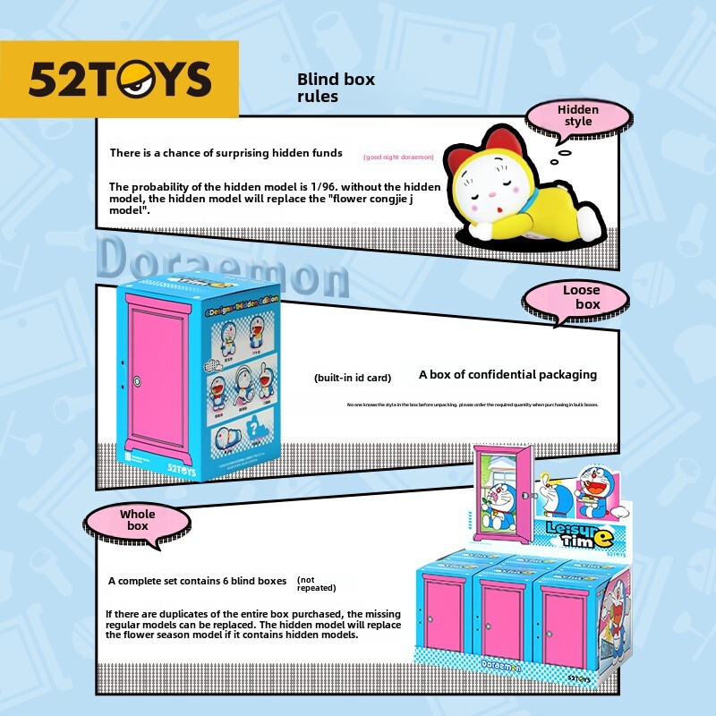 52Toys Doraemon leisure time Series Blind Box Confirmed Figure