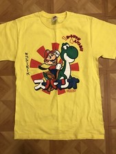 2009 Nintendo Mario Yoshi Japanese Graphic Video Game T-Shirt Mens M Yellow