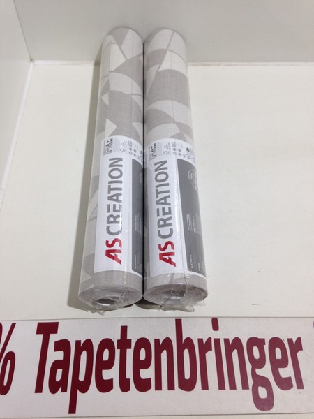 Vliestapete As 2 X 39093-3 (2Rollen) Muster Grau Creme Restposten Wohnzimmer-image