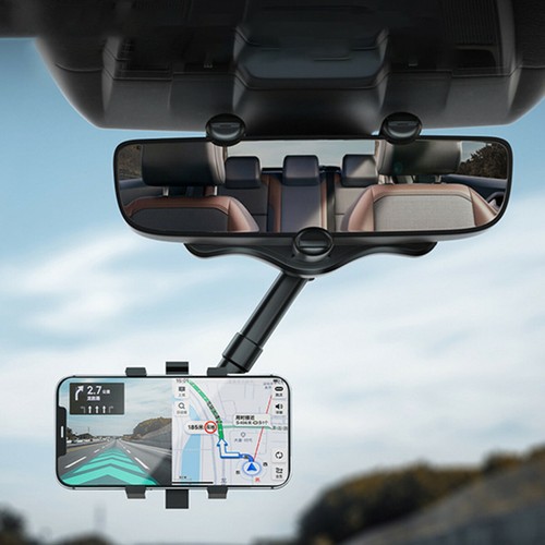  360° Car Rear View Mirror Mount Holder Stand for Apple iPhone Android Phone - Photo 1 sur 12