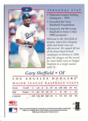 Gary Sheffield 2001-02 Studio Chicago Collection /5 #49 SSP