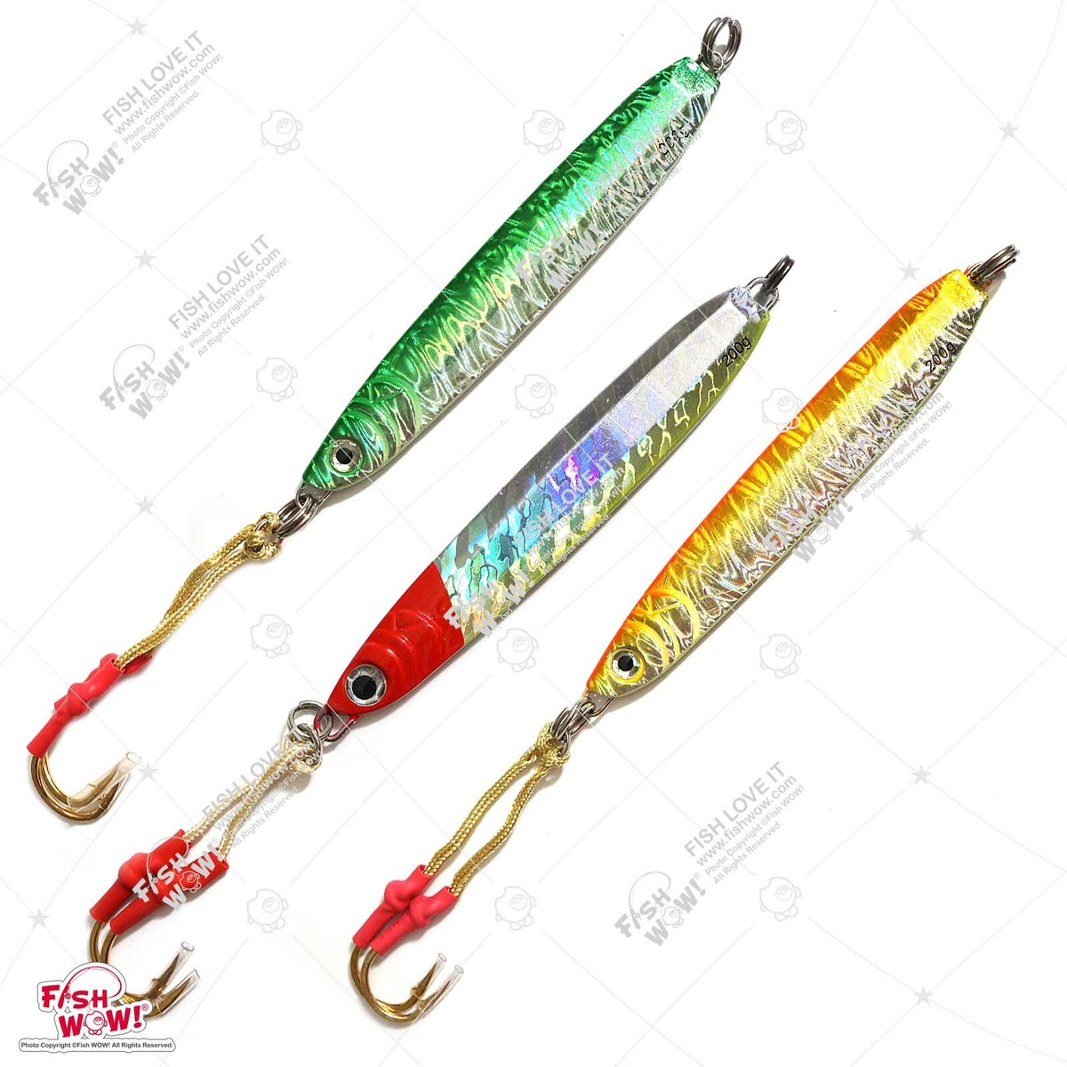Jig Verticale Fish WOW! 200g (7 Oz) A Farfalla Per Traina, Multicolore
