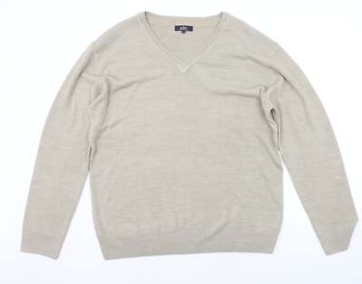 Matalan Damen Pullover beige V-Ausschnitt Acrylmischung Größe XL