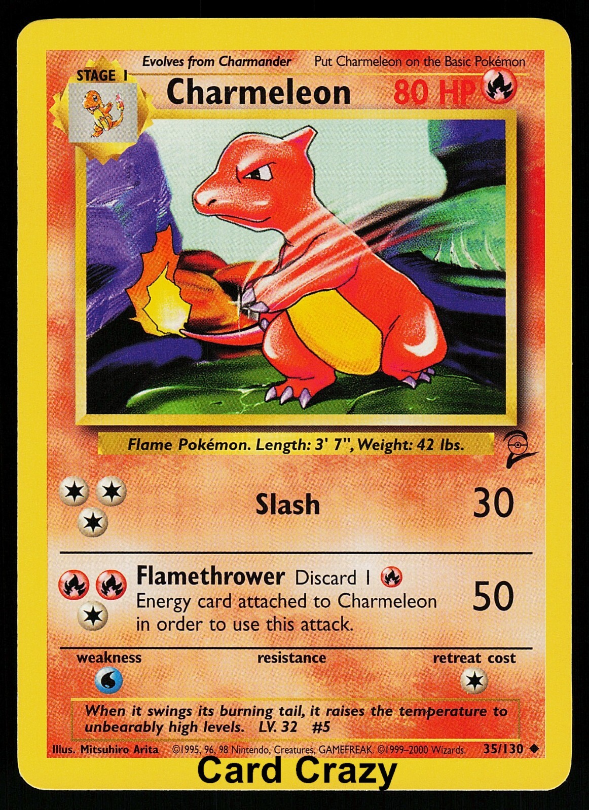 Charmeleon 35/130 - Base Set 2 - WoTC Pokemon Card - Near Mint (NM)