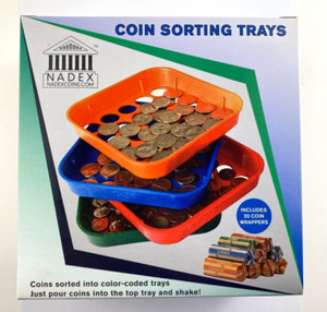 Nadex Colored Coin Sorting Trays Plastic WRAPPERS NOT INCLUDED