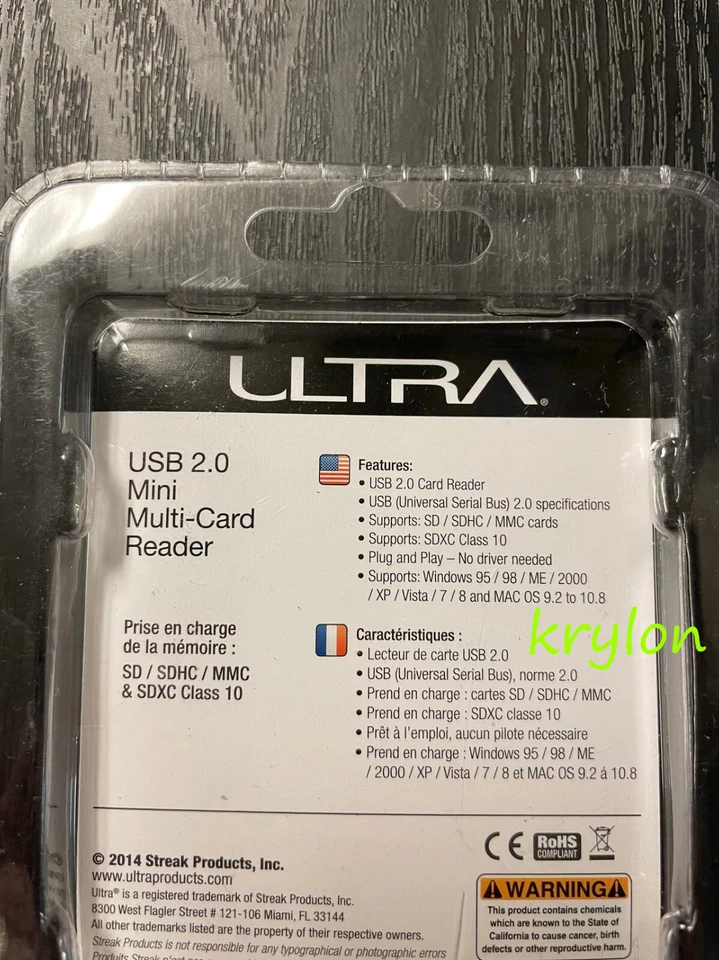 Ultra SDXC SDHC MMC Portable External USB 2.0 Card Reader Drive Retail Black - Image 4 of 4