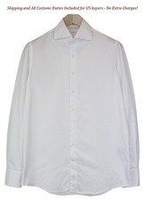 Suitsupply Men's Formal Shirt 40/15 3/4 Slim White Pure Cotton Collar