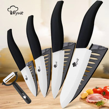 Ceramic Knife Set 3-6" Chef Paring Fruit Slicing Knives + Peeler