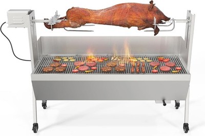 Rotisserie Grill Roaster, 176lbs Capacity Grill Outdoor BBQ Grill Pig Lamb 25W