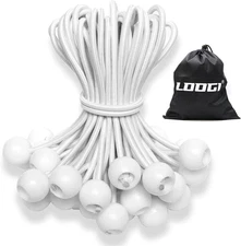 LOOGI Ball Bungee Cords, Tie Down Cords Elastic String UV Resistant Rope