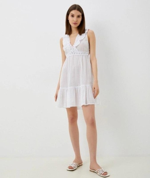 Women Calzedonia Dress White Cotton 34 / XS / 42 #6TQU
