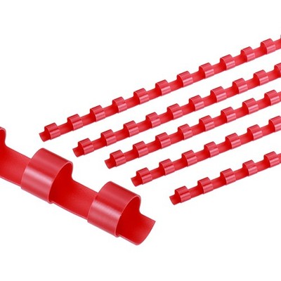 100Pcs 8mm (5/16'') Plastic Binding Combs 40 Sheet Capacity 21 Rings, Red