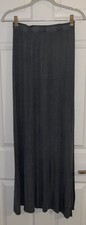 Go Couture Women Maxi Skirt Gray Modal Classic Ribbed Small Stretch Made in USA
