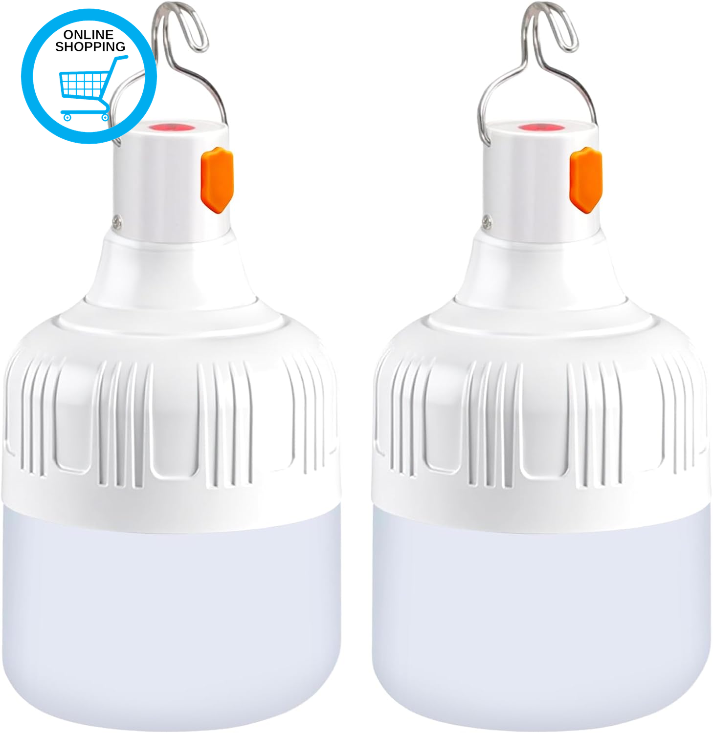 2Pcs Camping Light, 500 Lumens LED Rechargeable Camping Lantern with Hanging Hoo