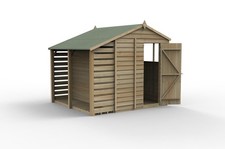 Forest 4Life 6x8 Apex Shed & Logstore 1 Door 2 Window 25 Year Anti-Rot Guarantee
