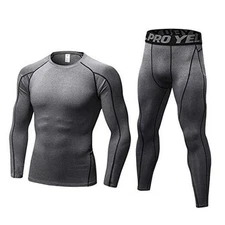 Long Underwear Mens Thermals Base Layer Men Cold Weather Gear Long X-Large Grey