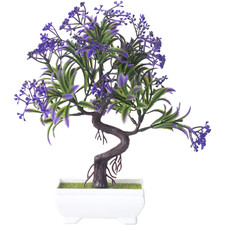 Image of Artificial Flower Plant Plastic Bonsai Pine Tree 16 Eyes Indoor Decoration