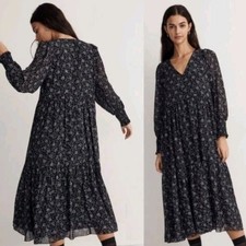Madewell Georgette Midi Longsleeve Dress Size M