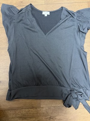 NEW Loft shirt With Tie On Side Lightweight Dark Gray Size XL