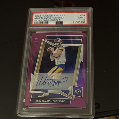 Panini 2022 Rookies & Stars Matthew Stafford Purple Signatures /5 PSA 9 Auto