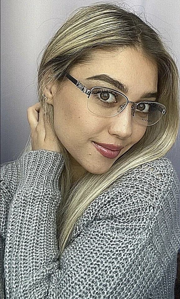 New Versace Mod. 3012-B 54mm Semi-Rimless Silver Women's Eyeglasses Italy #1,2 - Image 3 of 4