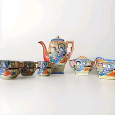 Antique/Vintage Japanese Samurai Handpainted In Japan Coffee Set