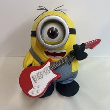 Minions Rock N Roll Stuart Despicable Me Animated Singing Plush Toy Works Great