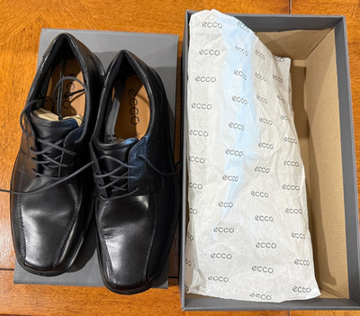Ecco Mens Helsinki Classic Black Lace Shoes EU 4 Size 10 - 10.5 US