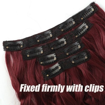 Clip In Hair Extensions 30cm Short Water Wave Style 4 Pieces Synthetic 1B
