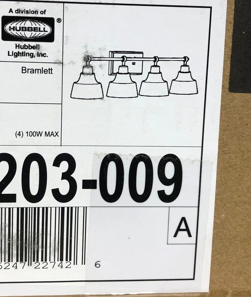 Progress Lighting Bramlett 4-Light Brushed Nickel w/ Black Shades Vanity Light - Image 3 of 3