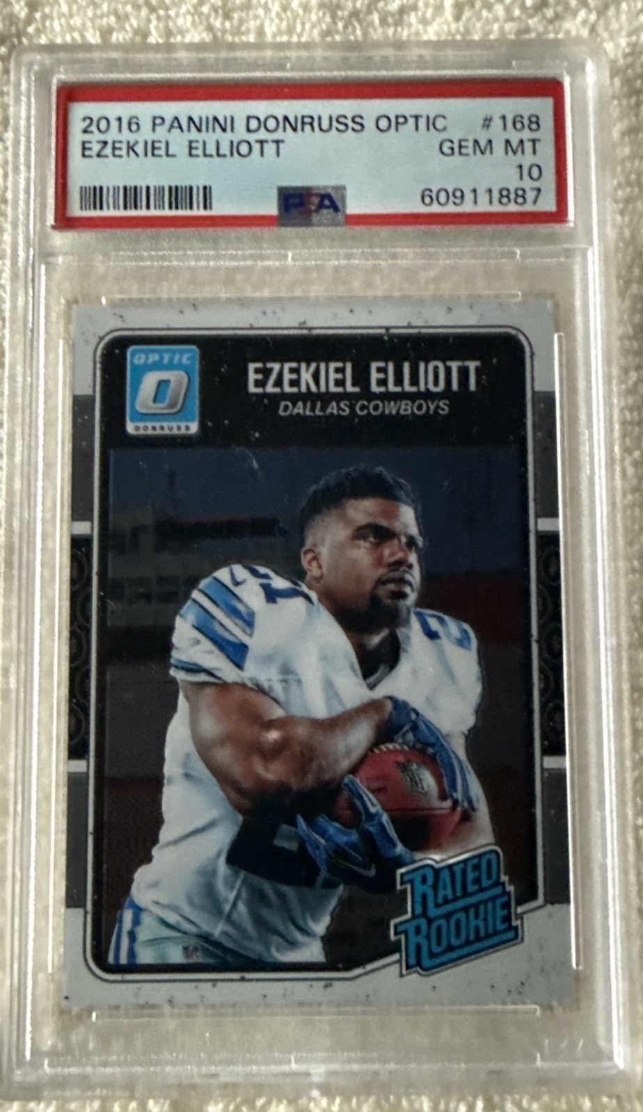 2016 Donruss Optic Rated Rookie Ezekiel Elliott #168 PSA 10