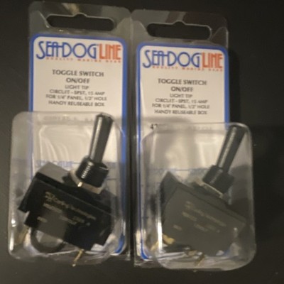 420121-1 SEADOG LINE TOGGLE SWITCH ON/OFF 15amp 1/4  Panel 1/2  Hole