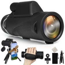 12x55 HD Monocular Telescope with Smartphone Holder, Waterproof, Fog Proof, C...