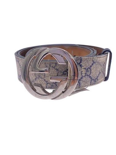 GUCCI Leather Belt, CRM Pattern, Men's, 411924