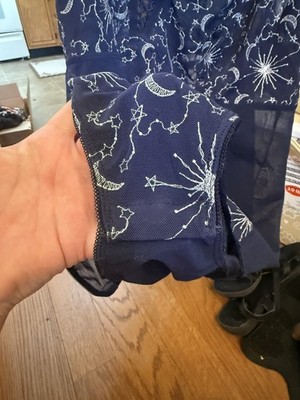  TORRID NAVY MESH BLUE MOON STARS BODYSUIT LINGERIE SIZE 4X 26 see through 