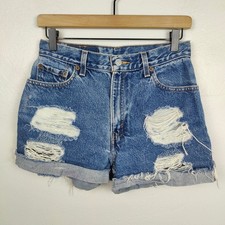 Vintage 90s Levi's 550 Relaxed Fit Denim Jean Shorts Womens 6 Medium Wash Vtg