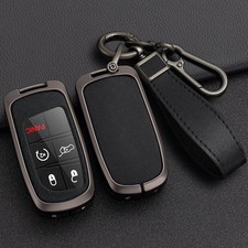 For Dodge Charger Challenger Jeep Chrysler Leather Car Key Fob Cover Shell Case For Dodge Charger Challenger Jeep Chrysler Leather Car Key Fob Cover Shell Case