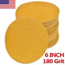 100PCS 6 inch 6" Hook Loop Sanding Discs 180 Grit Orbital DA Sander Paper Pads