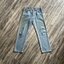 Vintage 1999 Levis 501 Button Fly Made in USA Grunge Jeans 34 x30