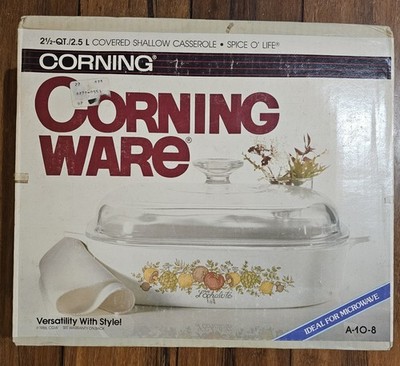 Spice O Life Corning Ware 2 1/2 Qt Covered Shallow Casserole A 10 8 New 1986