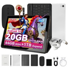 Urao 10.1 inch Android 15 Tablet 20GB RAM 64GB ROM IPS HD LCD WiFi Touchscreen