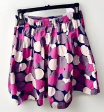 Mini Boden Girls Pink Purple Polka Dot Pleated Skirt 7-8Y Adjustable Waist