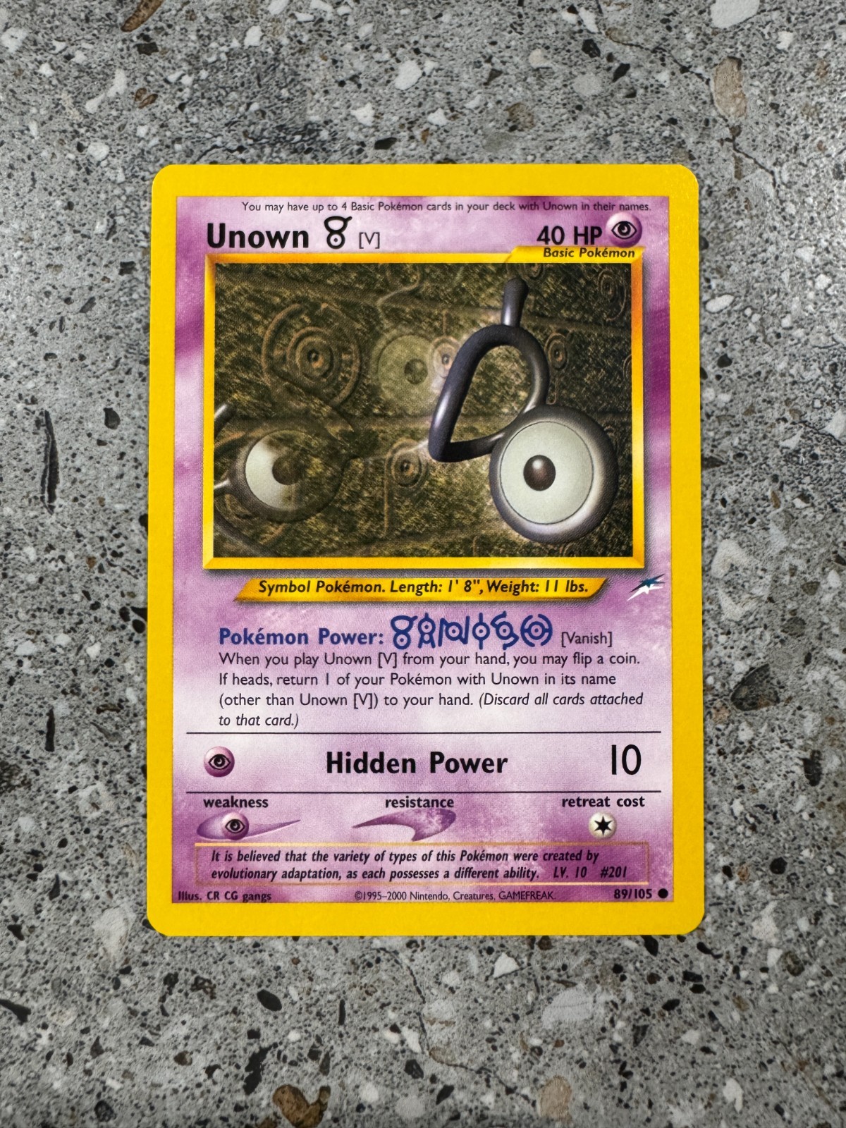 Pokemon TCG Cards Unown V 89/105 Neo Destiny EXC-NM