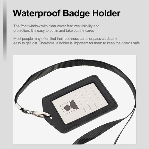Astuccio porta tessere da lavoro personale ufficio porta badge identificativo con cordino - Foto 3 di 12