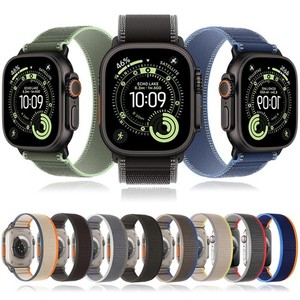 Boucle de sentier en nylon pour Apple Watch Ultra 3 2 1 49mm S11 10 9 8 7 6 5 SE Groupe sportif