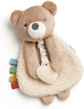 Itzy Ritzy Bear Baby Lovey Security Blanket w/ Teether Crinkle Plush Toy