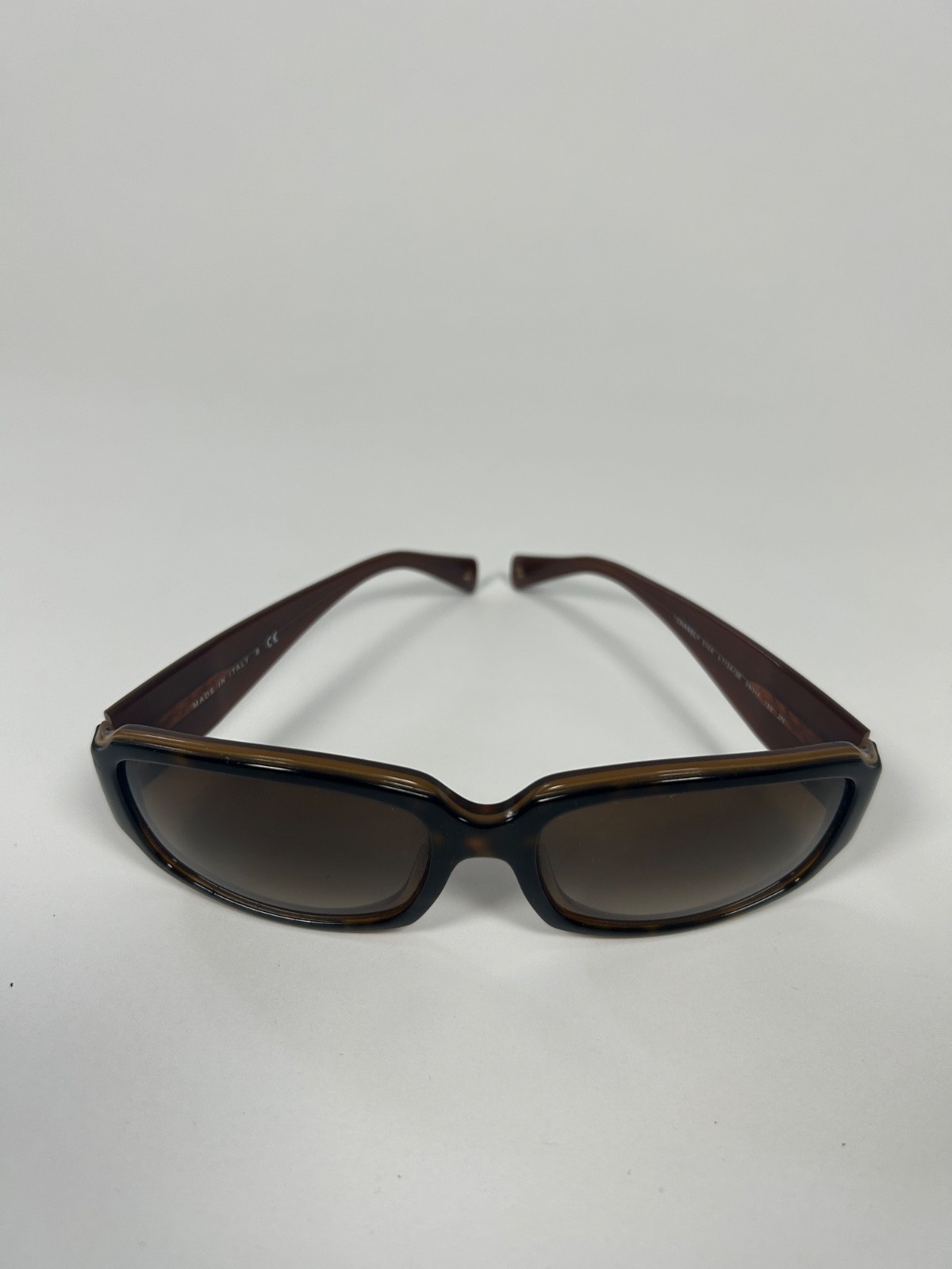 Vintage Chanel 5144 Sunglasses Layered Tortoiseshell Brown Rectangle Y2K Case