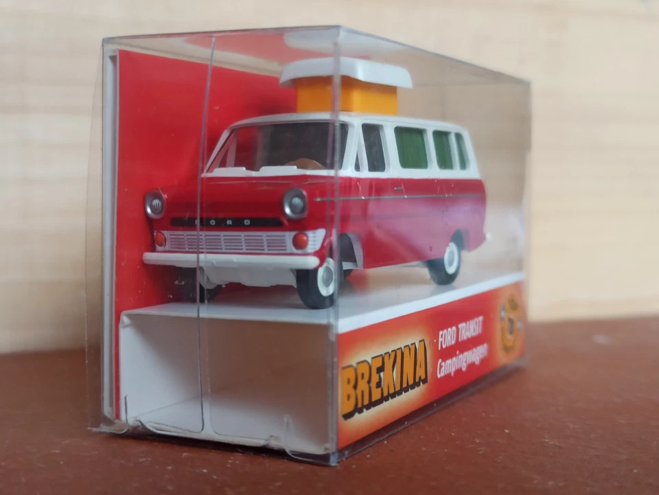 NEU BREKINA 34105 1:87 H0 Ford Transit lla Camper Campingwagen rot weiss OVP RAR - Bild 2 von 4
