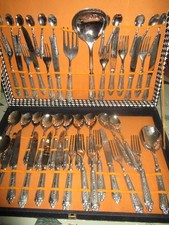 LBL Italy Italien versilbertes Besteck f.  11- 12 personen Koffer sehr abgenutzt